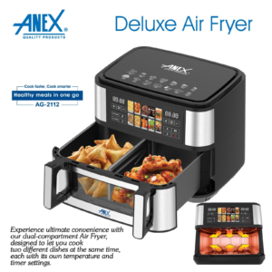Anex Deluxe Dual-Compartment Air Fryer AG-2112